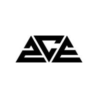 design de logotipo de letra de triângulo zce com forma de triângulo. monograma de design de logotipo de triângulo zce. modelo de logotipo de vetor de triângulo zce com cor vermelha. zce logotipo triangular logotipo simples, elegante e luxuoso. zce