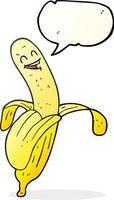 banana de desenho animado de bolha de fala vetor