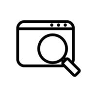 vetor de ícone de pesquisa do navegador. ilustração de símbolo de contorno isolado