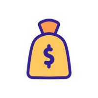 vetor de ícone de saco de dólar. ilustração de símbolo de contorno isolado