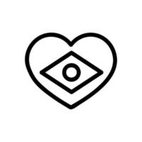 vetor de ícone de amor do brasil. ilustração de símbolo de contorno isolado
