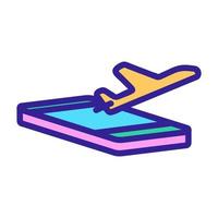 o aplicativo de ícone de ícone de aplicativo de avião. ilustração de símbolo de contorno isolado vetor
