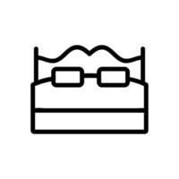 vetor de ícone de cama. ilustração de símbolo de contorno isolado
