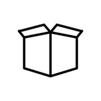 vetor de ícone de caixa de papelão. ilustração de símbolo de contorno isolado
