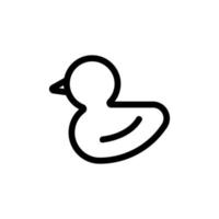 vetor de ícone de pato de borracha. ilustração de símbolo de contorno isolado