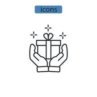 ícones de presentes símbolo elementos vetoriais para infográfico web vetor