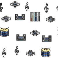 padrão sem emenda de vetor de equipamento de estúdio de gravação de música