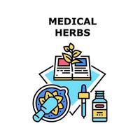 ilustração de cor de conceito de vetor de ervas médicas
