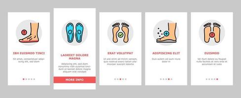 conjunto de ícones de integração da doença dos pés chatos vetor