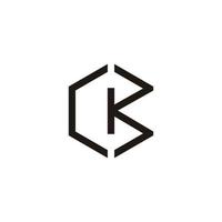 carta abstrata ck vetor de logotipo de desenho hexagonal geométrico