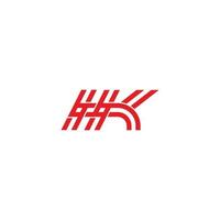 letra hk listras ligadas sobrepõem linhas de logotipo vetor