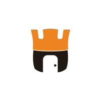 vetor de símbolo de doodle simples coroa rei em casa