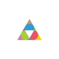 triângulo papel colorido arte símbolo desenho geométrico vetor de logotipo