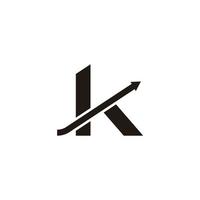 letra k seta para cima linha geométrica do logotipo das finanças vetor
