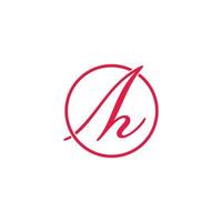 letras h ah beleza simples fonte feminina círculo logotipo vetor