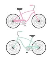 conjunto vetorial de duas bicicletas planas vetor
