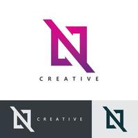 n design e modelo de logotipo. letras criativas n ícone iniciais baseadas em vetor. vetor