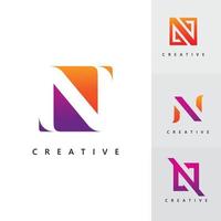 n design e modelo de logotipo. letras criativas n ícone iniciais baseadas em vetor. vetor