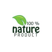 ilustração de ícone de emblema de produto natural, muito adequado para uso em mídias sociais, negócios, natureza, banners. vetor