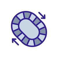 ilustração de contorno de vetor de ícone de correia transportadora sem fim circular