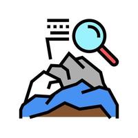 ilustração em vetor ícone de cor de minerais de pesquisa de montanha