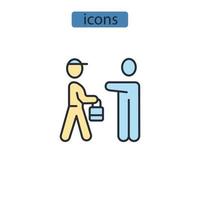 ícones de entrega símbolo elementos vetoriais para infográfico web vetor