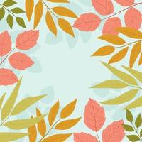 fundo floral de outono com folhas de árvores coloridas vetor