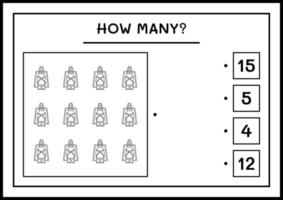 quantas lanterna de natal, jogo para crianças. ilustração vetorial, planilha para impressão vetor
