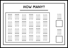quantas velas de natal, jogo para crianças. ilustração vetorial, planilha para impressão vetor