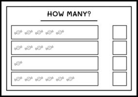 quantos doces de natal, jogo para crianças. ilustração vetorial, planilha para impressão vetor