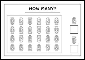 quantas lanterna de natal, jogo para crianças. ilustração vetorial, planilha para impressão vetor