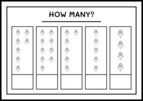 quantos espantalho, jogo para crianças. ilustração vetorial, planilha para impressão vetor