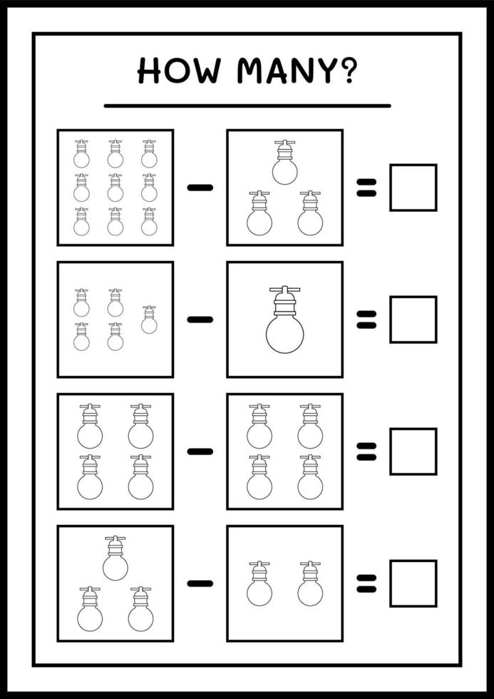 quante luci di natale, gioco per bambini. illustrazione vettoriale, foglio di lavoro stampabile vettore