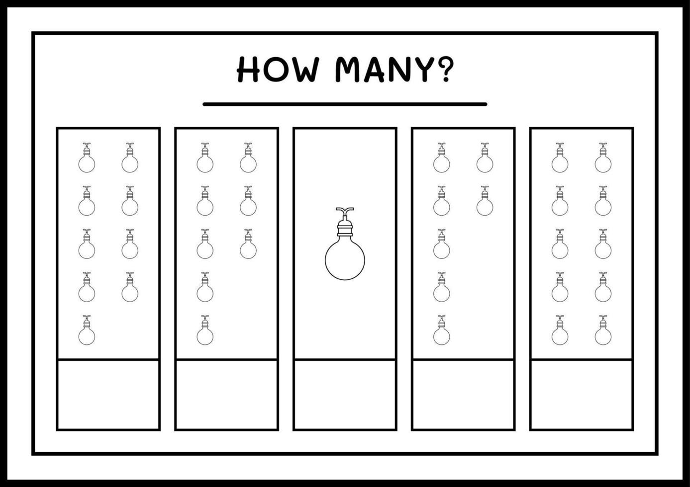 quante luci di natale, gioco per bambini. illustrazione vettoriale, foglio di lavoro stampabile vettore