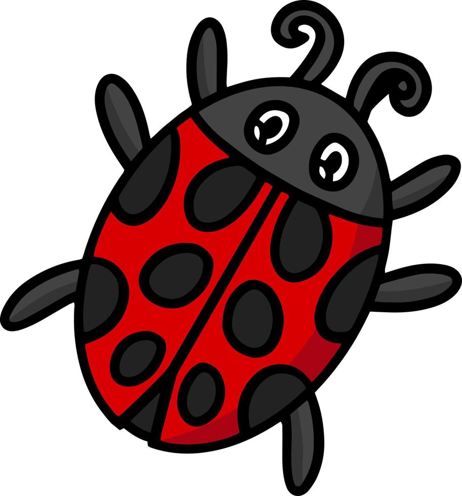 clipart colorate del fumetto animale della coccinella vettore