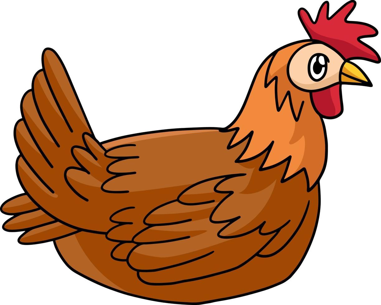 clipart colorate del fumetto animale del pollo vettore