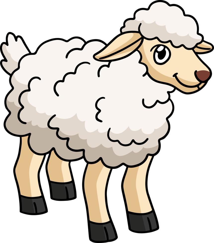 illustrazione clipart colorata del fumetto degli animali delle pecore vettore