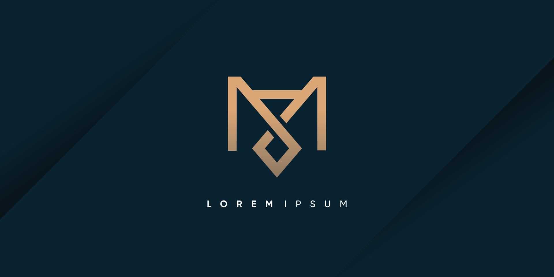 lettera m logo design vettoriale con concetto di infinito creativo vettore premium