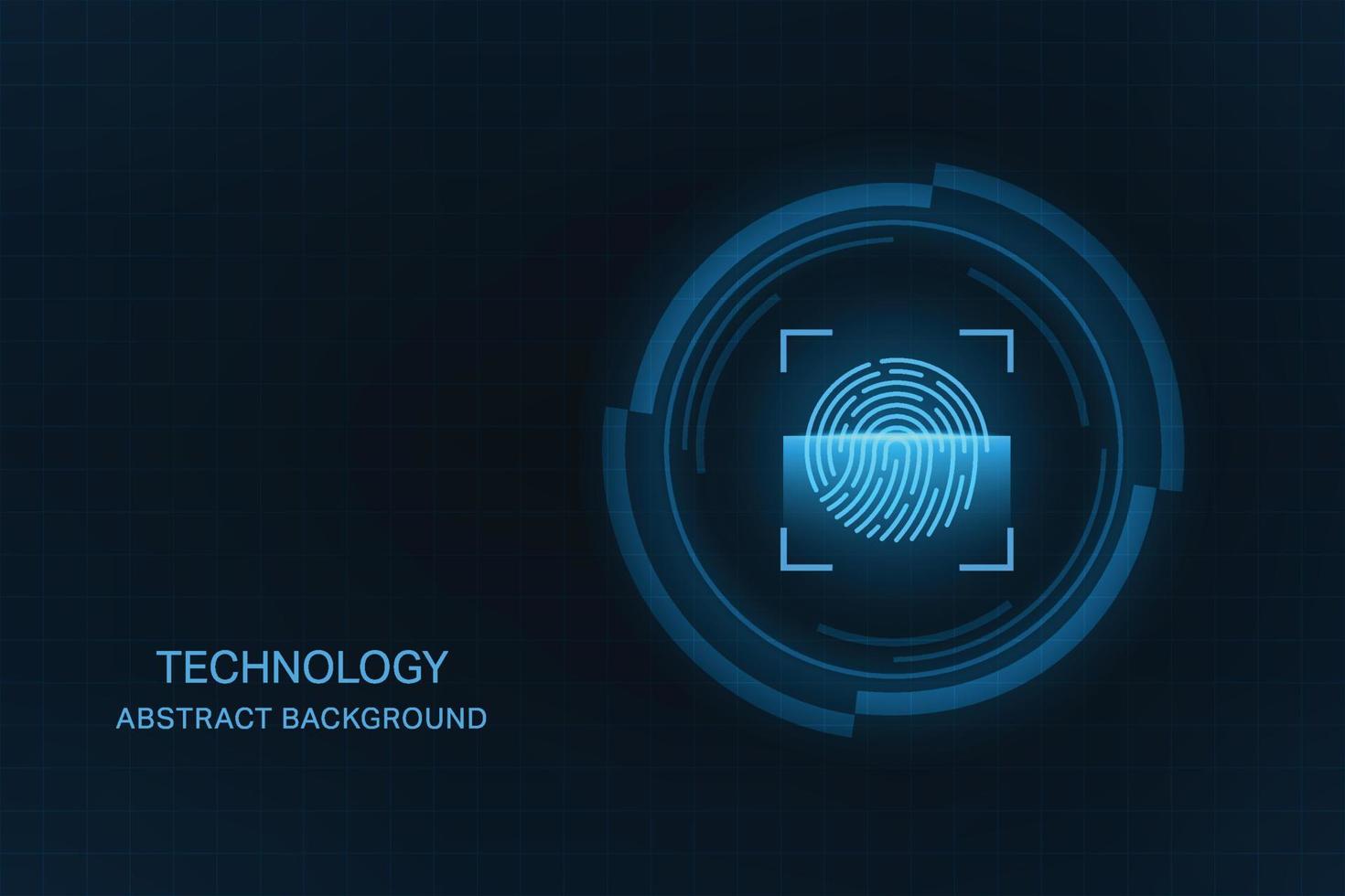 priorità bassa astratta di tecnologia di vettore. concetto di sicurezza informatica. scanner di impronte digitali su circuito stampato. vettore