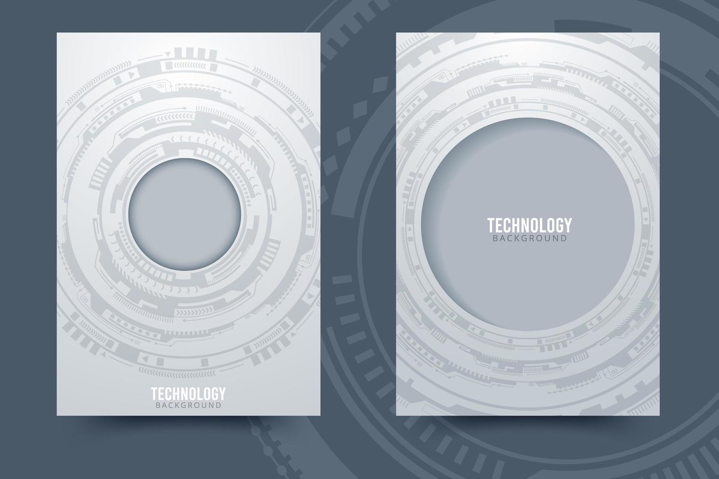 sfondo di tecnologia cerchio grigio e bianco vettore