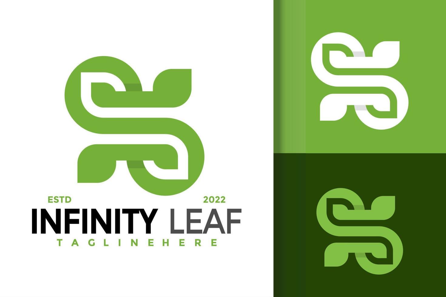 design del logo della foglia dell'infinito della lettera s, vettore dei loghi dell'identità del marchio, logo moderno, modello di illustrazione vettoriale dei disegni del logo