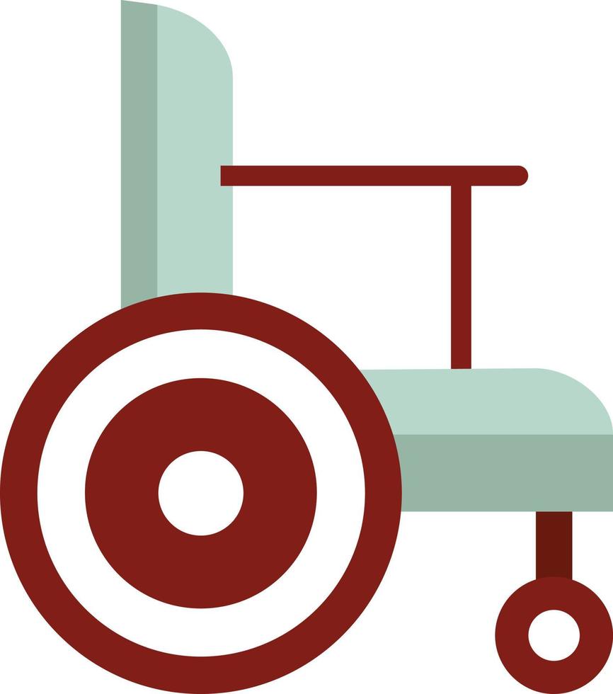 icona piatta sedia a rotelle vettore