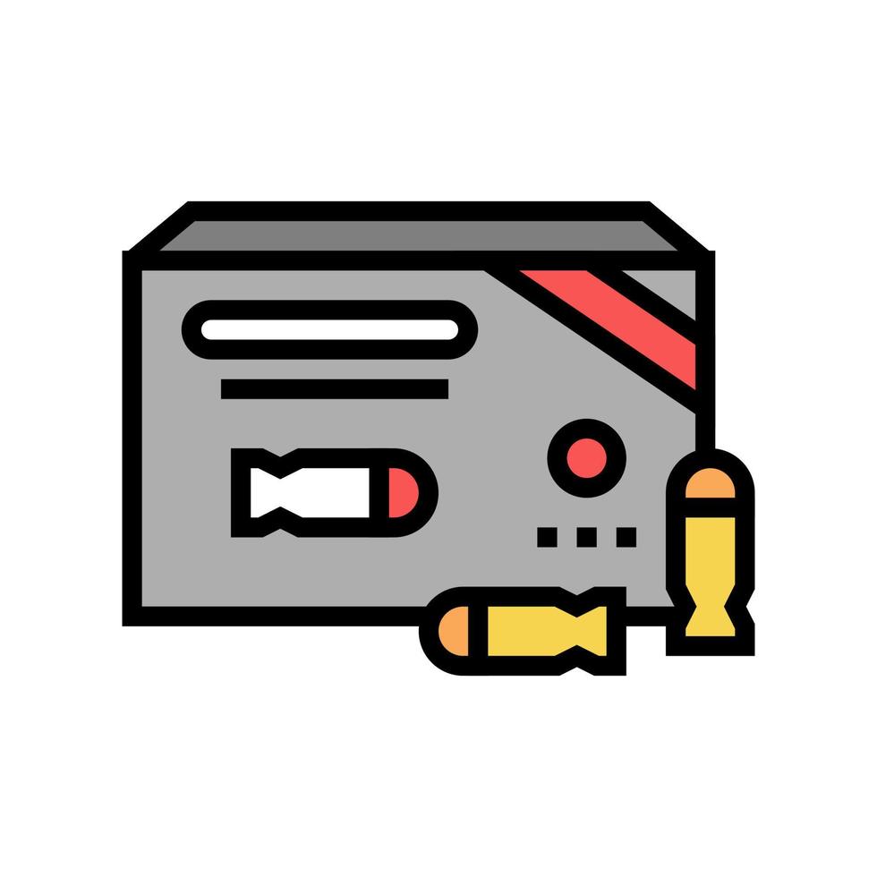 illustrazione vettoriale dell'icona del colore del pacchetto proiettile