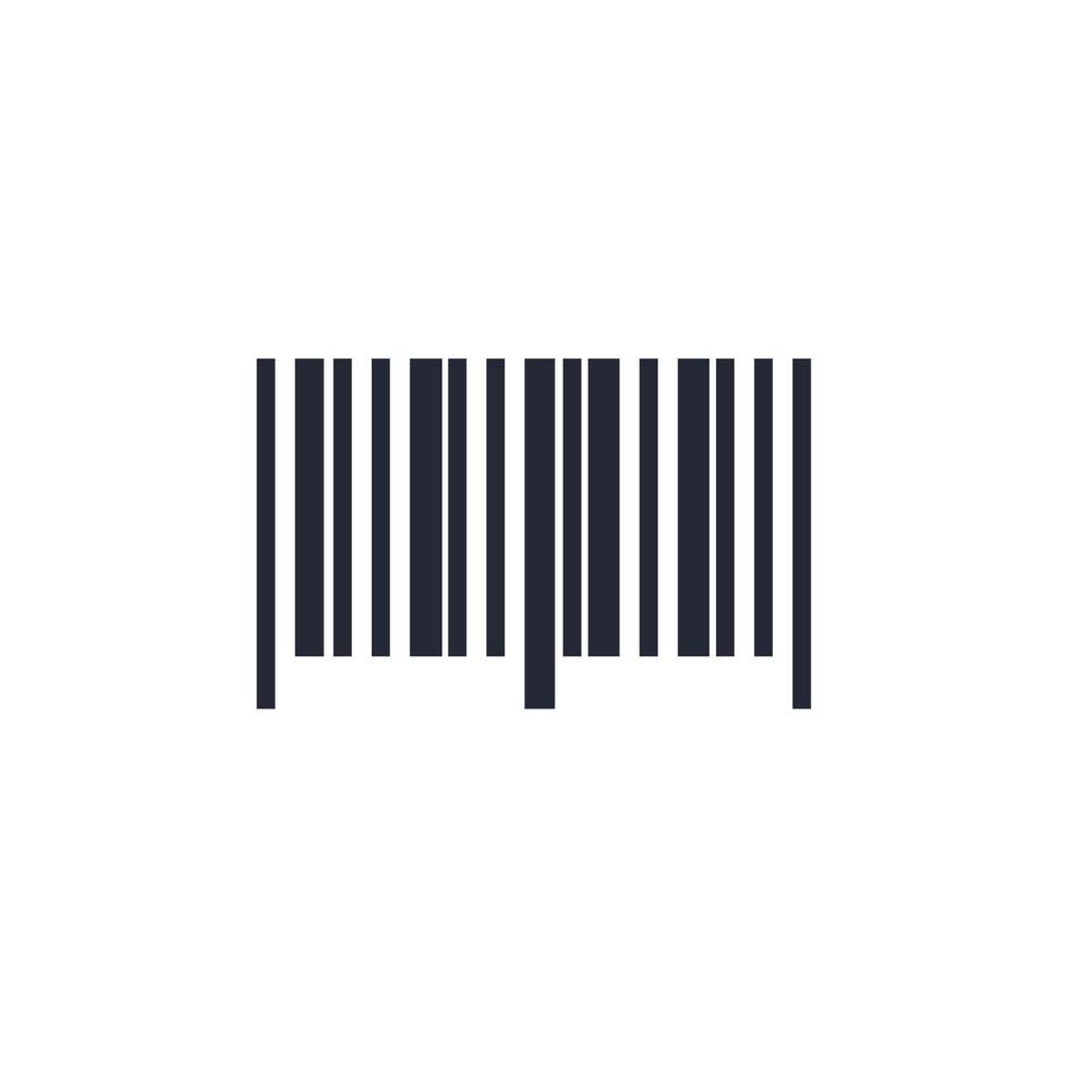 il segno vettoriale del simbolo del codice a barre è isolato su uno sfondo bianco. colore icona codice a barre modificabile.