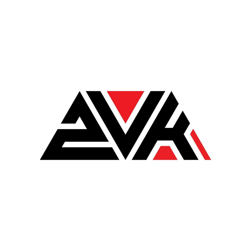 logo lettera triangolo zvk con forma triangolare. zvk triangolo logo design monogramma. modello di logo vettoriale triangolo zvk con colore rosso. logo triangolare zvk logo semplice, elegante e lussuoso. zvk