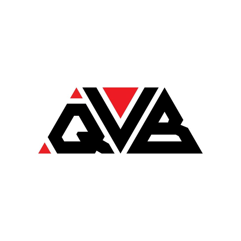 design del logo della lettera triangolare qvb con forma triangolare. monogramma di design del logo del triangolo qvb. modello di logo vettoriale triangolo qvb con colore rosso. qvb logo triangolare logo semplice, elegante e lussuoso. qvb
