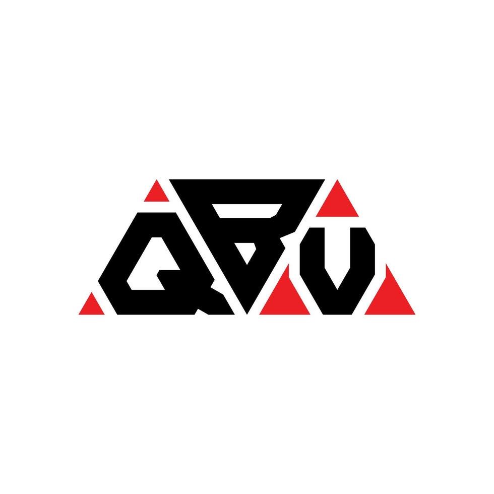 design del logo della lettera triangolare qbv con forma triangolare. monogramma di design del logo del triangolo qbv. modello di logo vettoriale triangolo qbv con colore rosso. logo triangolare qbv logo semplice, elegante e lussuoso. qbv