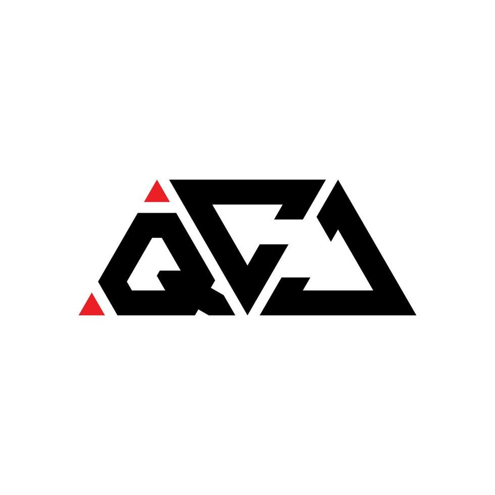 design del logo della lettera del triangolo qcj con forma triangolare. qcj triangolo logo design monogramma. modello di logo vettoriale triangolo qcj con colore rosso. logo triangolare qcj logo semplice, elegante e lussuoso. qcj