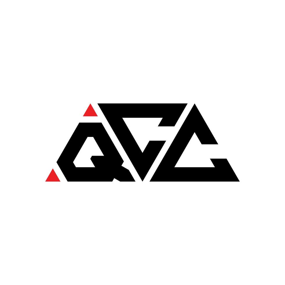 design del logo della lettera del triangolo qcc con forma triangolare. monogramma del design del logo del triangolo qcc. modello di logo vettoriale triangolo qcc con colore rosso. logo triangolare qcc logo semplice, elegante e lussuoso. qcc