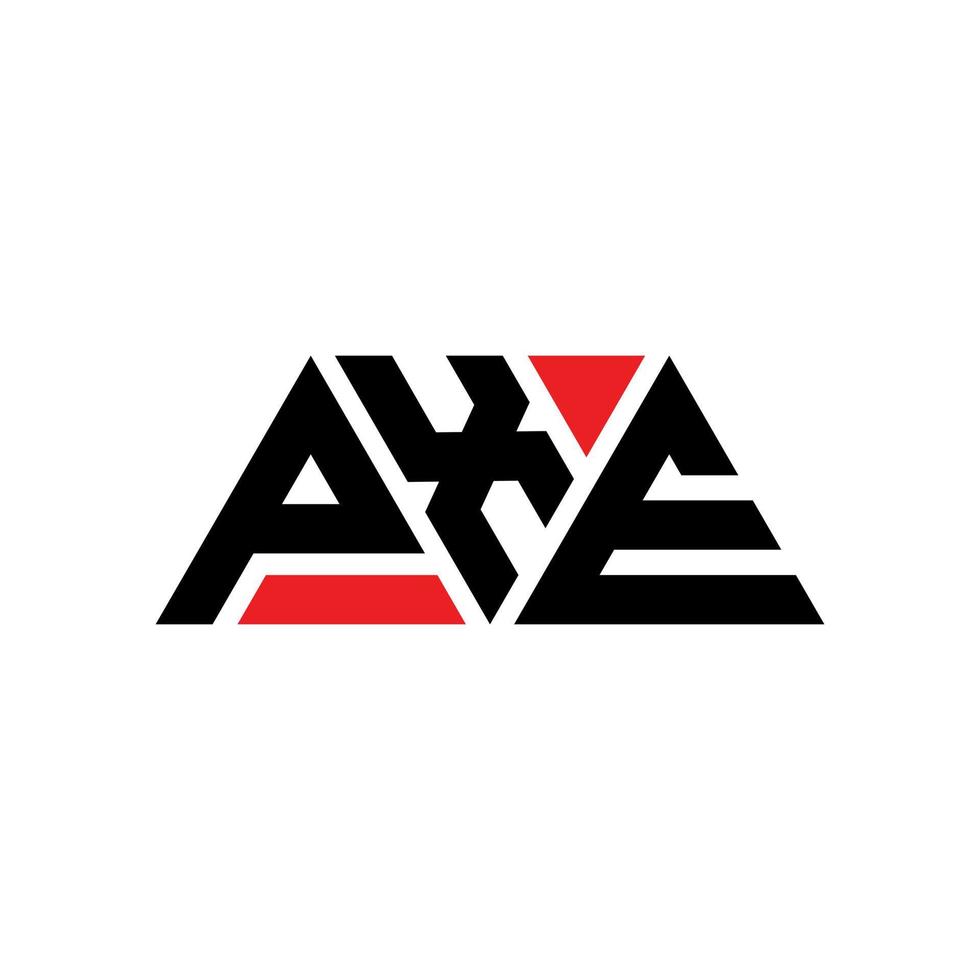 design del logo della lettera triangolare pxe con forma triangolare. pxe triangolo logo design monogramma. modello di logo vettoriale triangolo pxe con colore rosso. logo triangolare pxe logo semplice, elegante e lussuoso. px
